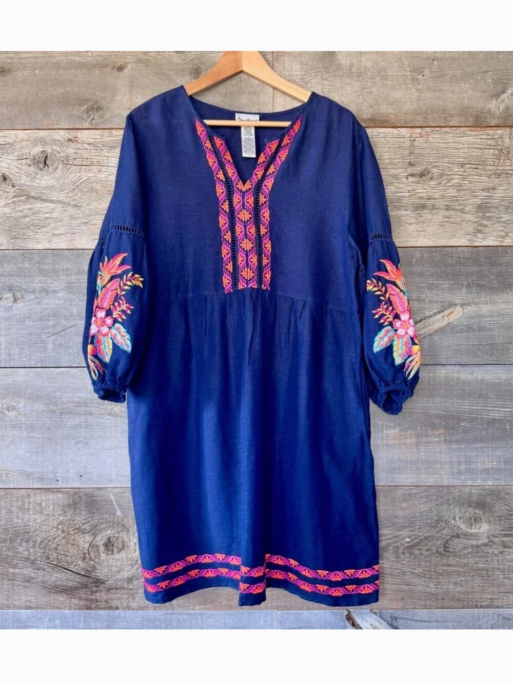 Tommy Bahama St. Lucia Dress S Tropical Embroidered Linen Blend Summer Vacation - Picture 2 of 9